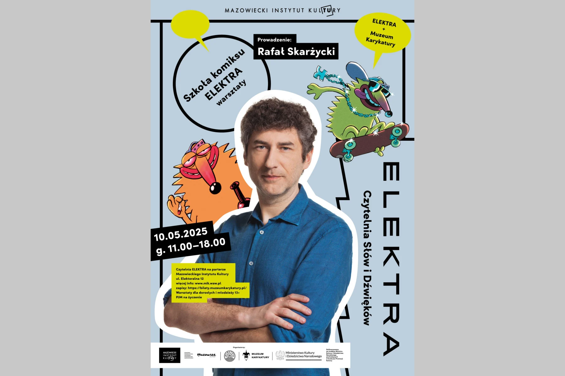 Warsztaty komiksu Elektra z Rafałem Skarżyckim, 10.05.2025. Ilustracje.