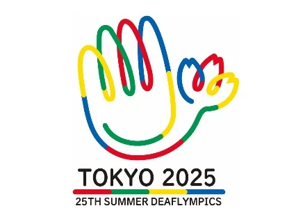 Grafika ręki w kolorach olimpijskich oznaczające harmonię i jedność.