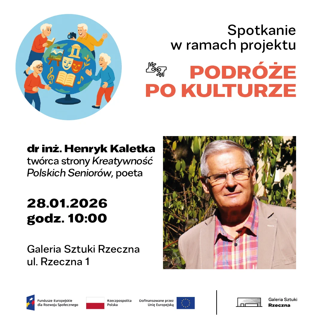Plakat promujący spotkanie z Henrykiem Kaletką